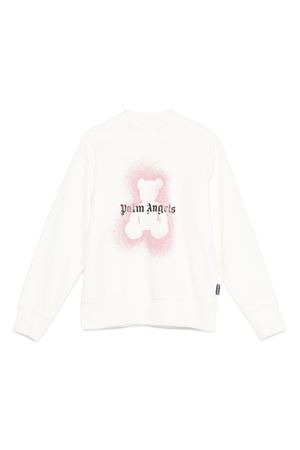 felpa in cotone bianco PALM ANGELS KIDS | PGBA013F25FLE0040330
